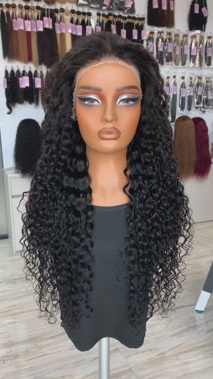 Maison Farah 26" Water Wave 180% Density 13×4 Human Hair Wig